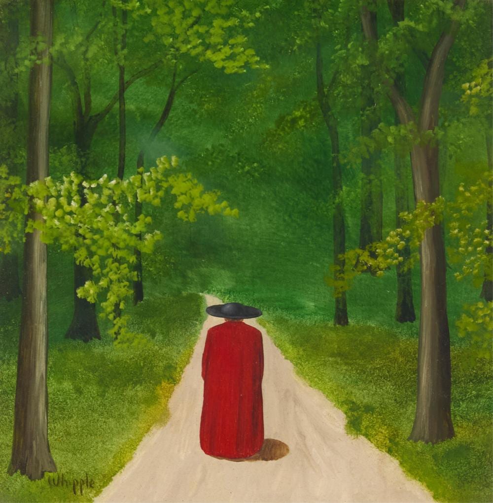 Frank Whipple comparable auction result: frank whipple 1923 2016 cardinal walking down a path