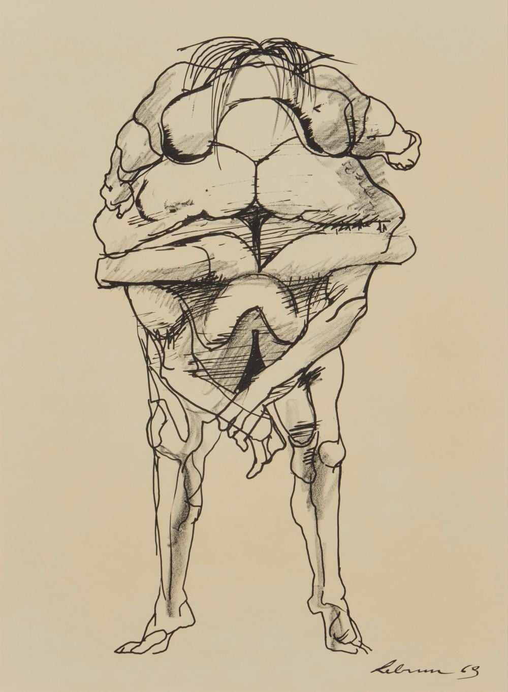 Rico Lebrun comparable auction result: rico lebrun 1900 1964 one plate from drawings for dante s inferno 1963