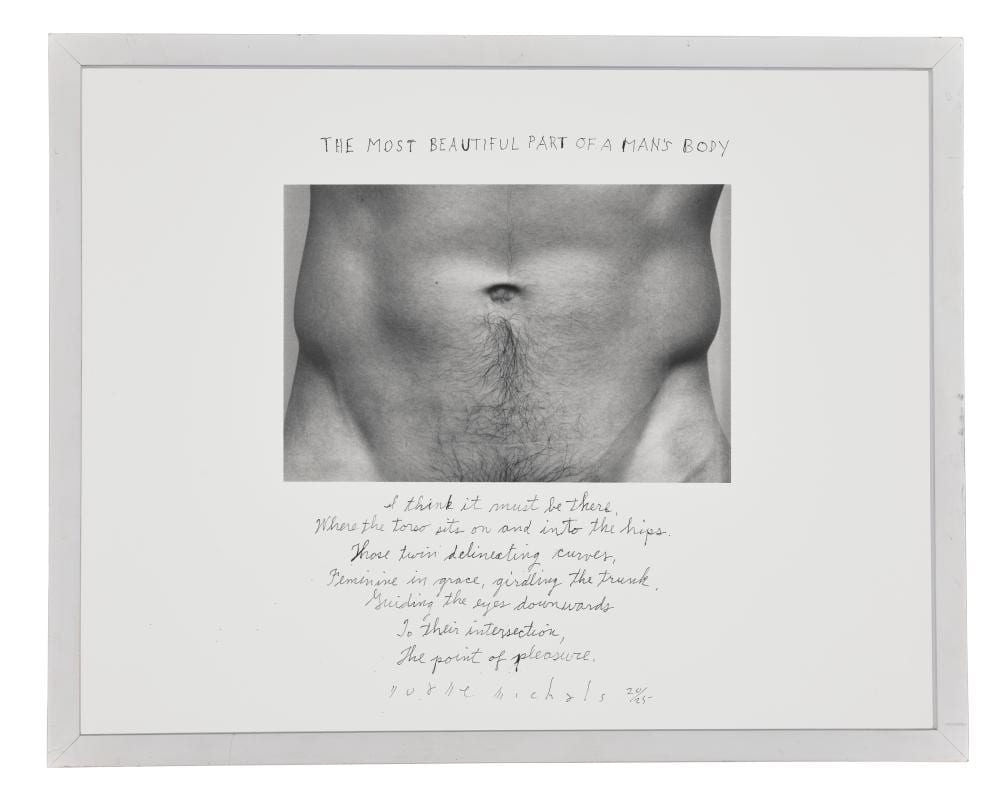 Duane Michals comparable auction result: duane michals b 1932 the most beautiful part of a man s body 1986 sig