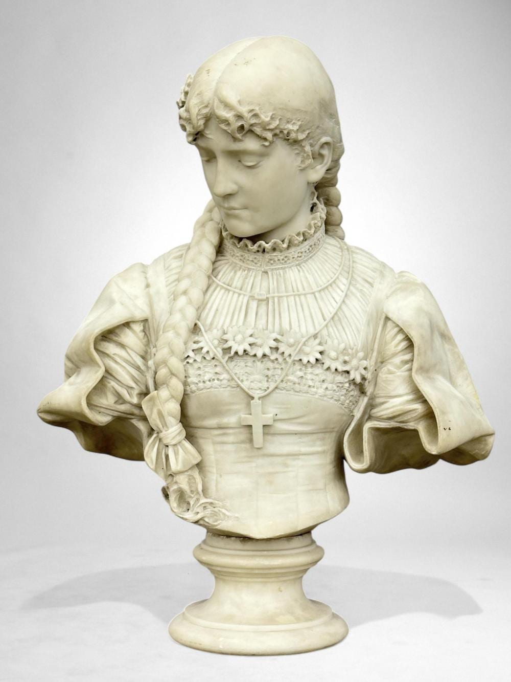 Antonio Giuseppe (1863) Garella comparable auction result: antonio garella 1864 1919 buste d oph lie sculpture en marbre vers 1880 sign e et situ e florence ht 80 cm tr s bel tat petit accident au socle