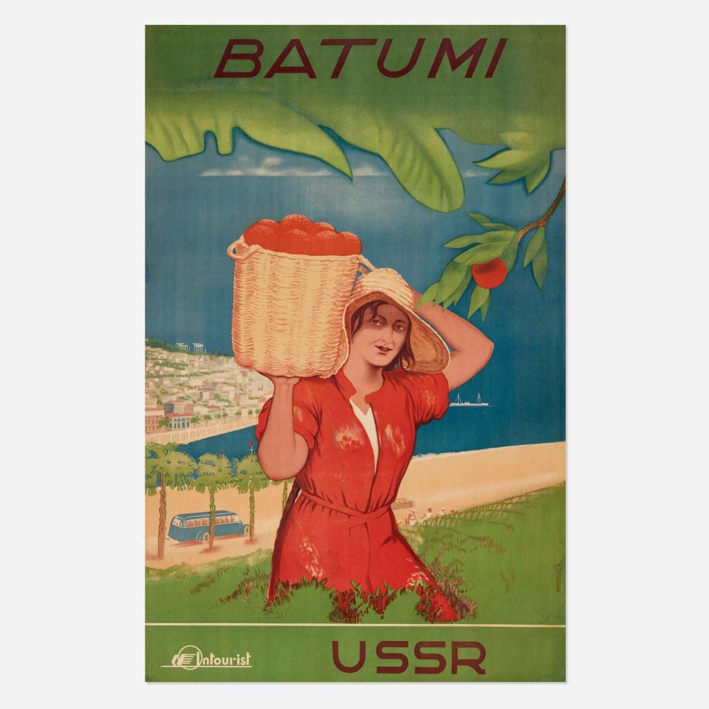 Maria Nesterova-Berzina comparable auction result: maria nesterova berzina intourist batumi ussr vintage poster