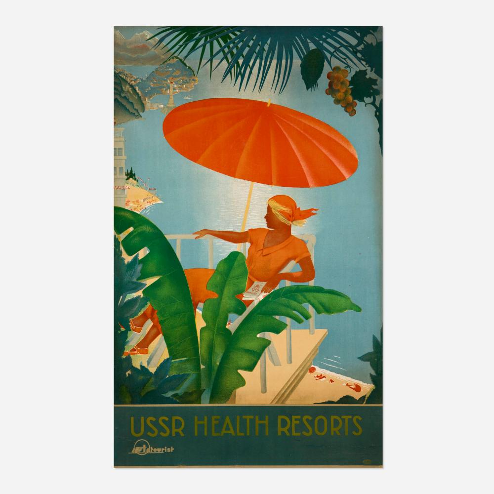 Maria Nesterova-Berzina comparable auction result: maria nesterova berzina intourist ussr health resorts vintage poster