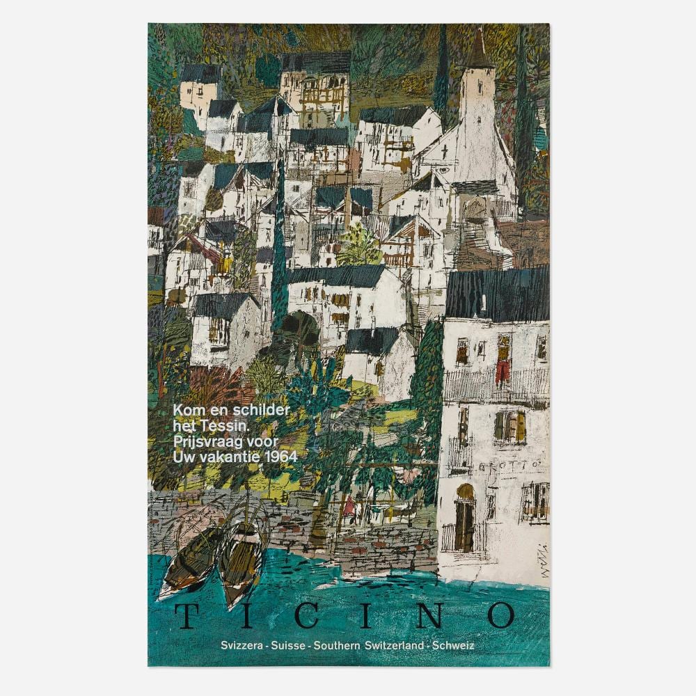 Hugo Wetli comparable auction result: hugo wetli ticino vintage poster