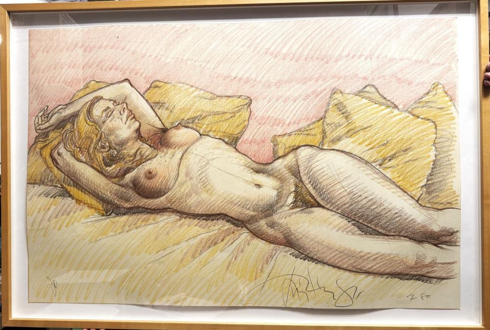 Luis Jimenez comparable auction result: color pencil drawing by luis jimenez