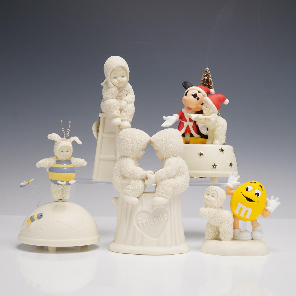 5pc Department 56 Snowbabies Figurines and Music Boxes sold by Lion and Unicorn, lot 243 — auction record photograph