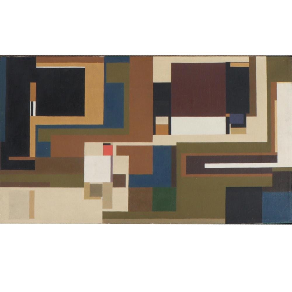 Henry Charles comparable auction result: henry charles hank pearson american 1914 2006 geometric abstract 1956 oil on canvas 8 h x 14 1 4 w sight 8 3 4 h x 14 1 4 w frame