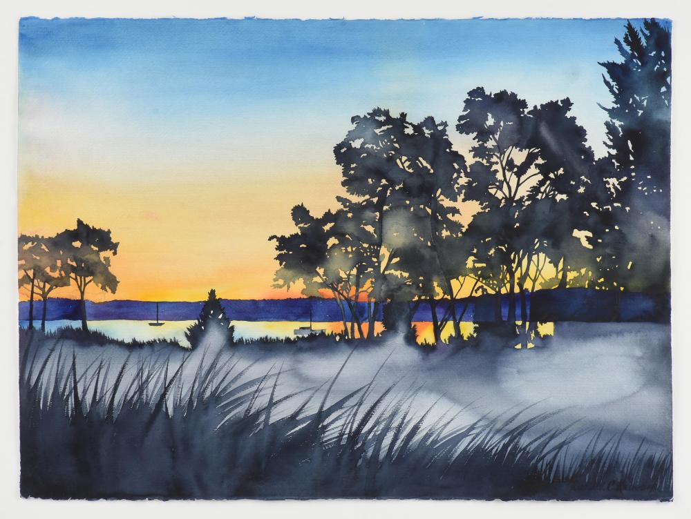 Richard Karwoski comparable auction result: richard karwoski american 1938 1993 harbor at sunset untitled 20th century 22 x 30 in 55 9 x 76 2 cm frame 28 1 4 x 36 1 4 in 71 8 x 92 1 cm