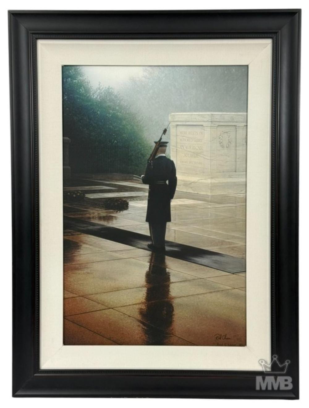 Rod Chase comparable auction result: rod chase honored glory canvas color lithograph