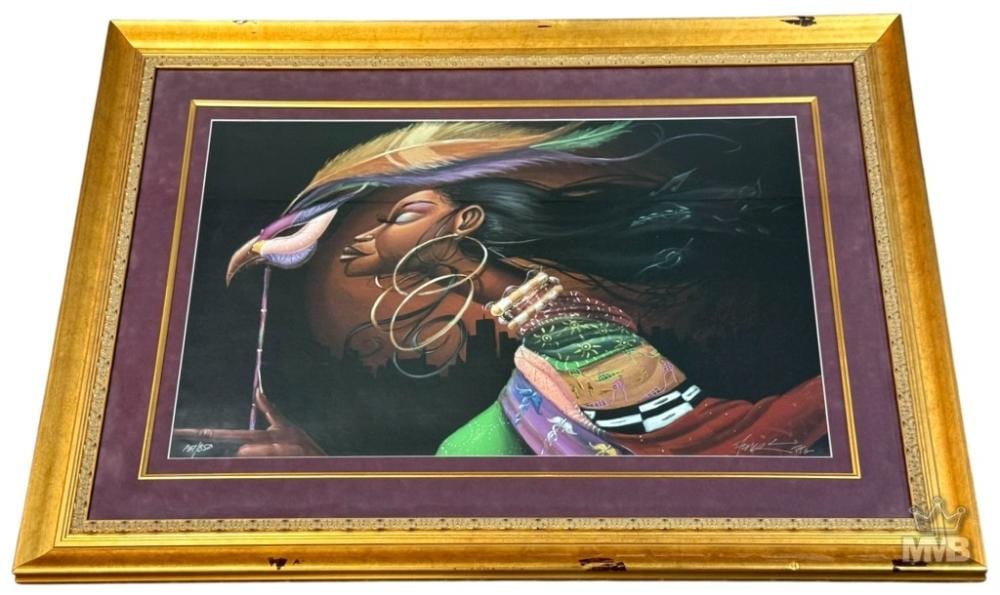 Frank Morrison comparable auction result: frank morrison sistah behind the mask serigraph