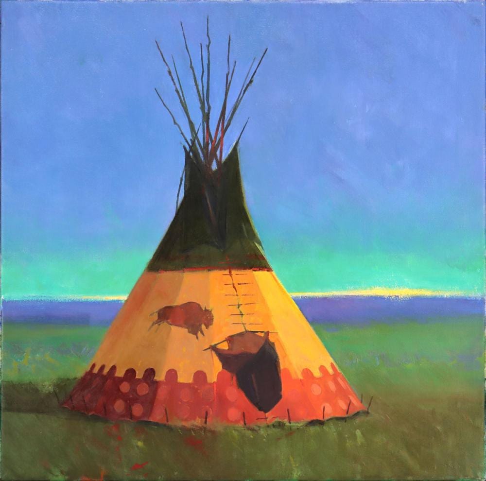 Tom Gilleon comparable auction result: tom gilleon b 1942 buffalo sunrise