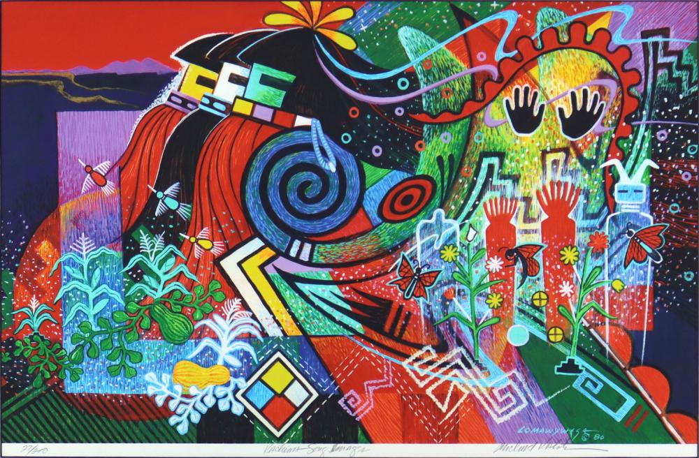Michael Kabotie comparable auction result: michael kabotie 1942 2009 kachina song images edition 27 200