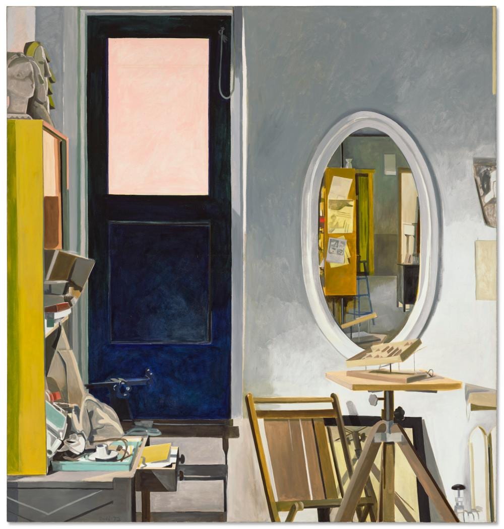 Lois Dodd comparable auction result: lois dodd b 1927 studio with door oil on canvas76 1 8 x 72 in 193 4