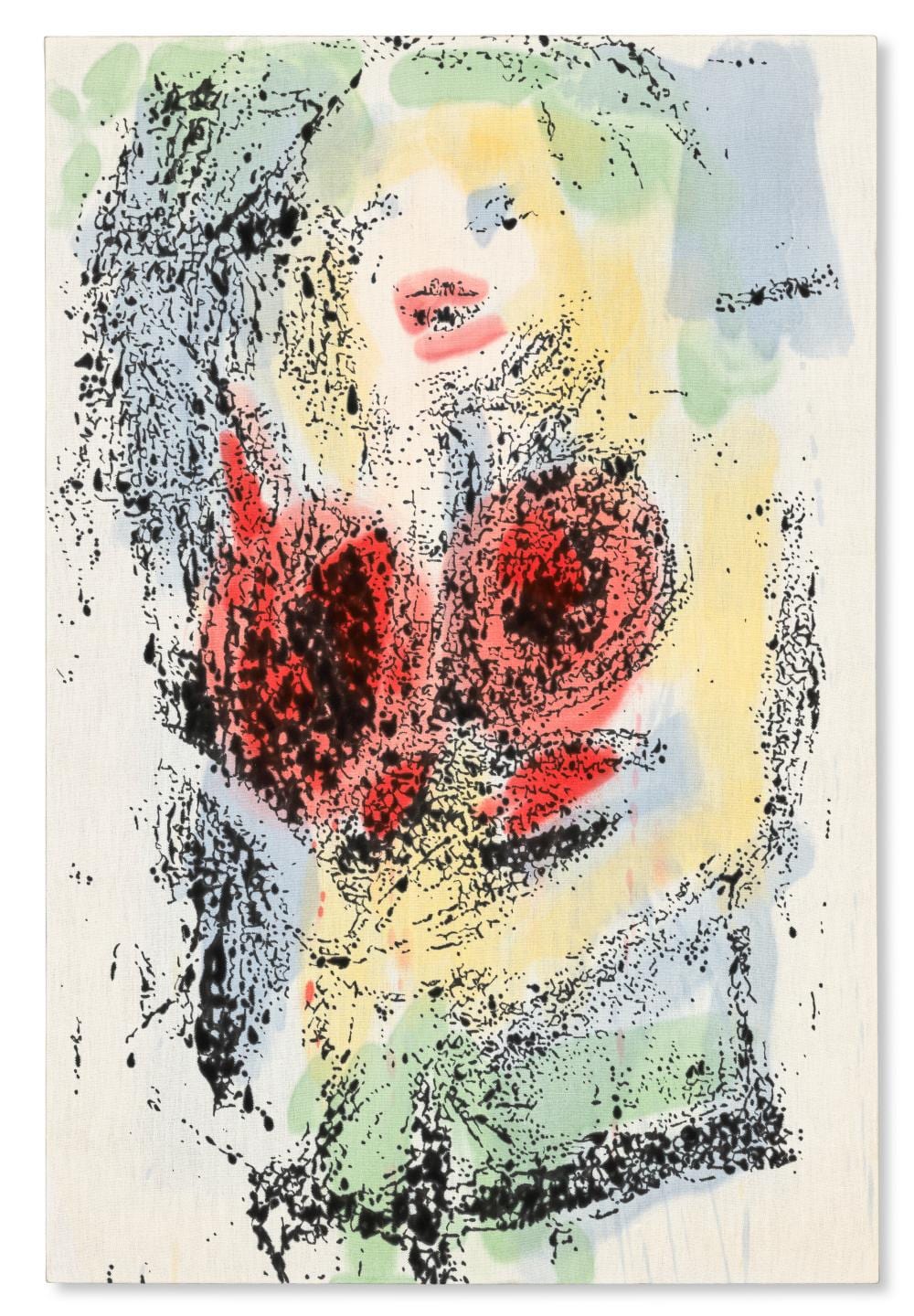 Nate Lowman comparable auction result: nate lowman b 1979 trash landing marilyn 16 oil and alkyd on linen36