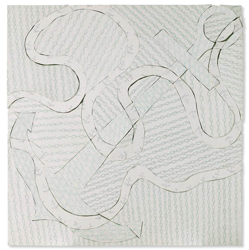 Wyatt Kahn comparable auction result: wyatt kahn b 1983 ahoy acrylic and linen on canvas mounted on shaped p