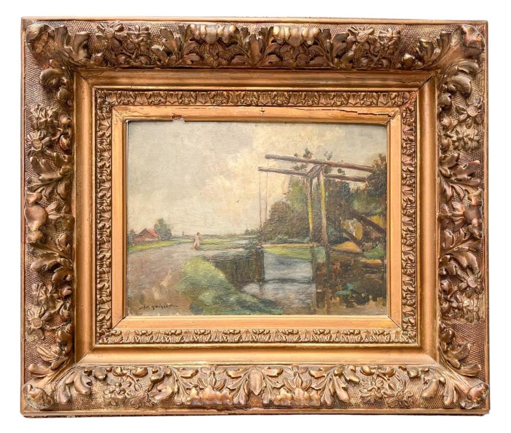 jan knikker 1889 1957 drawbridge at kortenhoef signed lower right oil on panel 25 x 33 cm · Medusa Auctioneers · 2025-09-29 Jan Knikker comparable auction result: jan knikker 1889 1957 drawbridge at kortenhoef signed lower right oil on panel 25 x 33 cm