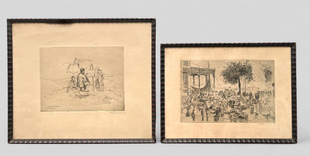 Martin van Waning comparable auction result: martin van waning 1889 1972 self portrait painting market view copper engravings signed lower right various sizes