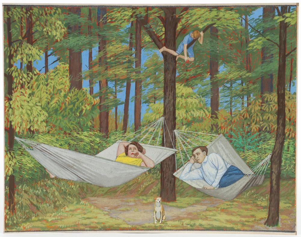 henry koerner 1950s work on paper family portrait · Concept Art Gallery · 2025-10-11 Henry Koerner comparable auction result: henry koerner 1950s work on paper family portrait