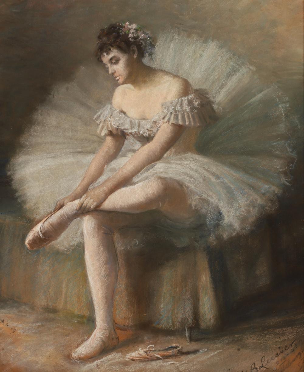 Martin Leisser comparable auction result: martin leisser pastel ballet dancer