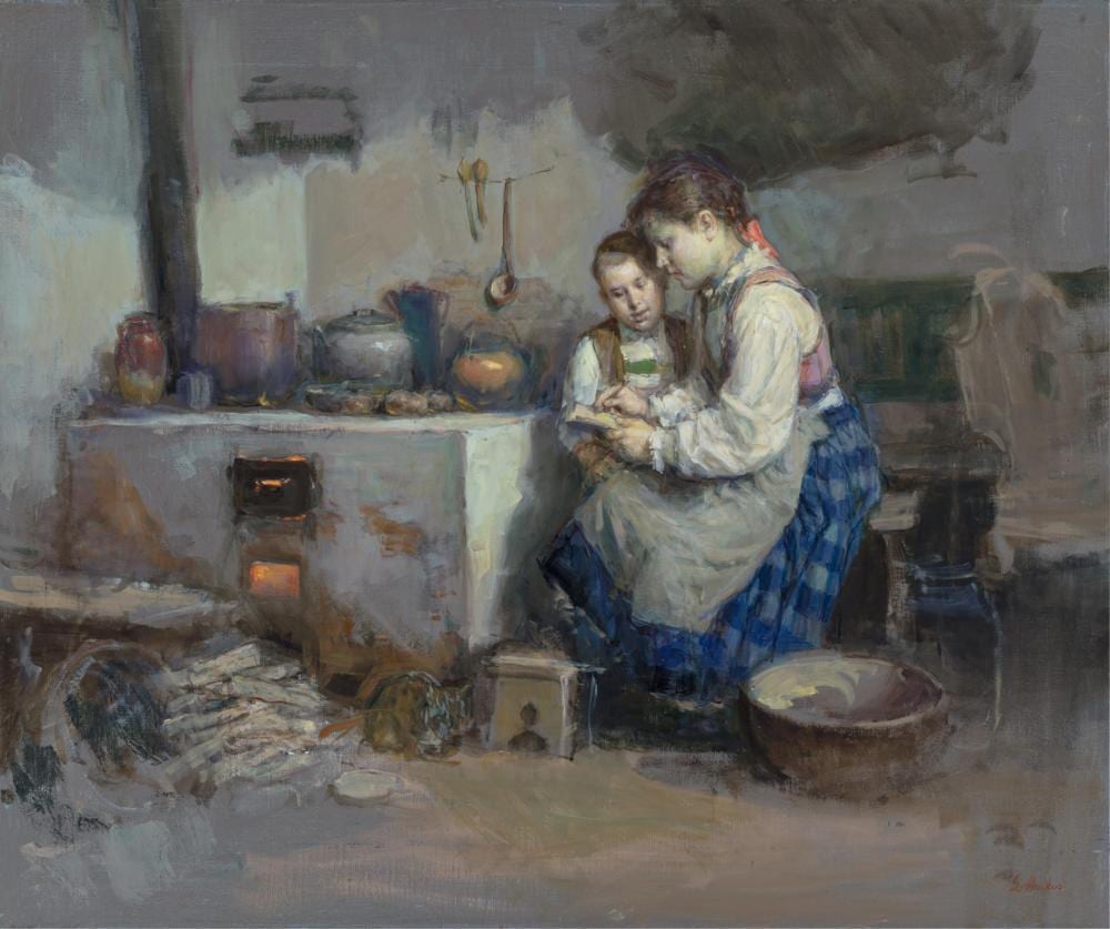 lajos markos 1917 1993 teaching time oil on canvas 30 x 36 inches · Lone Star Art Auction · 2025-11-01 Lajos Markos comparable auction result: lajos markos 1917 1993 teaching time oil on canvas 30 x 36 inches