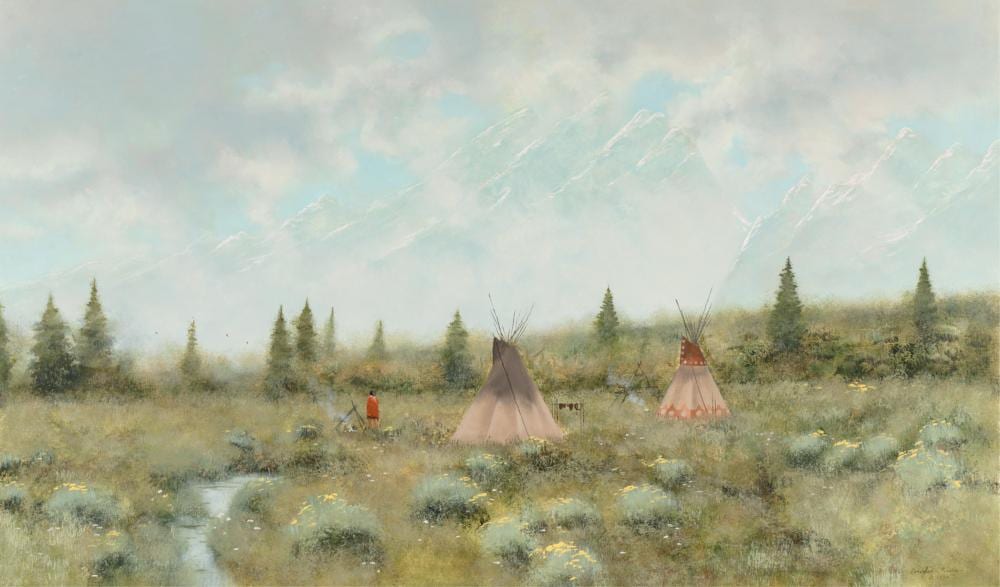 douglas ricks 1954 2003 teton morning 1984 oil on canvas 36 x 60 inches · Lone Star Art Auction · 2025-11-01 Douglas Ricks comparable auction result: douglas ricks 1954 2003 teton morning 1984 oil on canvas 36 x 60 inches
