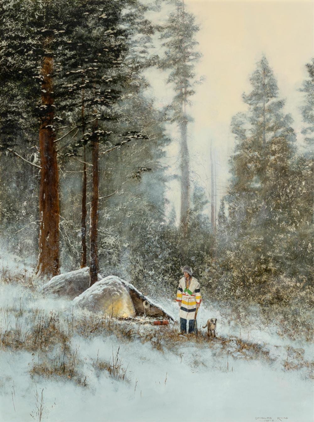 douglas ricks 1954 2003 mountain camp 1981 oil on board 48 x 36 inches · Lone Star Art Auction · 2025-11-01 Douglas Ricks comparable auction result: douglas ricks 1954 2003 mountain camp 1981 oil on board 48 x 36 inches