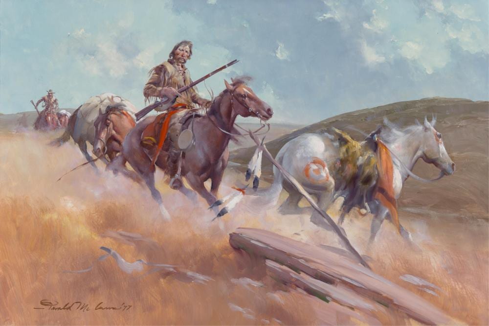 Gerald McCann comparable auction result: gerald mccann 1916 1995 under attack 1977 oil on board 20 x 30 inches