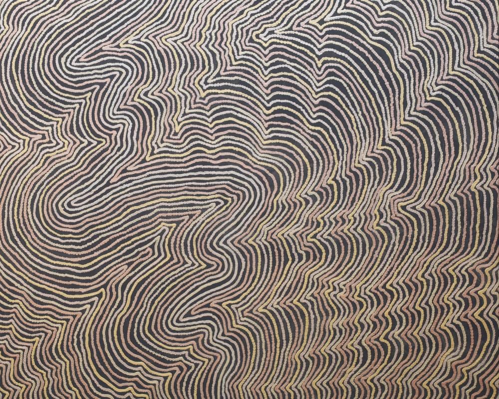 Robby WIRRAMANDA comparable auction result: robby wirramanda walpa walking on country acrylic on canvas 98cm x 122cm