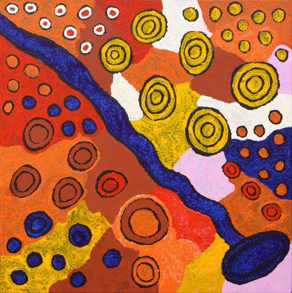 gail napangardi bush onion acrylic on linen 99cm x 100cm · Ozbid Auctions · 2025-09-28 Gail Napangardi comparable auction result: gail napangardi bush onion acrylic on linen 99cm x 100cm