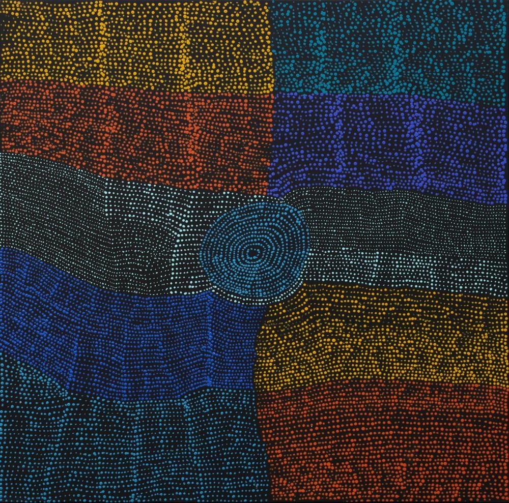 gail napangardi bush onion dreaming acrylic on linen 100cm x 102cm · Ozbid Auctions · 2025-09-28 Gail Napangardi comparable auction result: gail napangardi bush onion dreaming acrylic on linen 100cm x 102cm