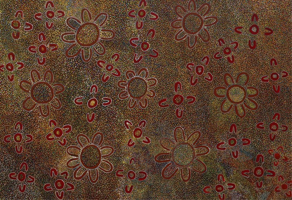 Annie Hunter comparable auction result: annie hunter wild flowers acrylic on linen 100cm x 146cm