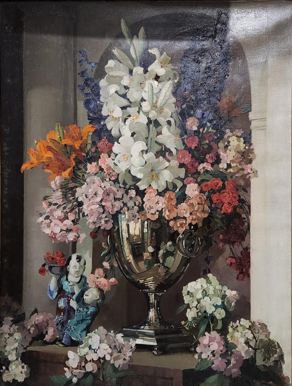 Herbert Davis Richter comparable auction result: herbert davis richter british 1874 1955 untitled still life of summer flowers in a silver urn oil on canvas signed lower rig