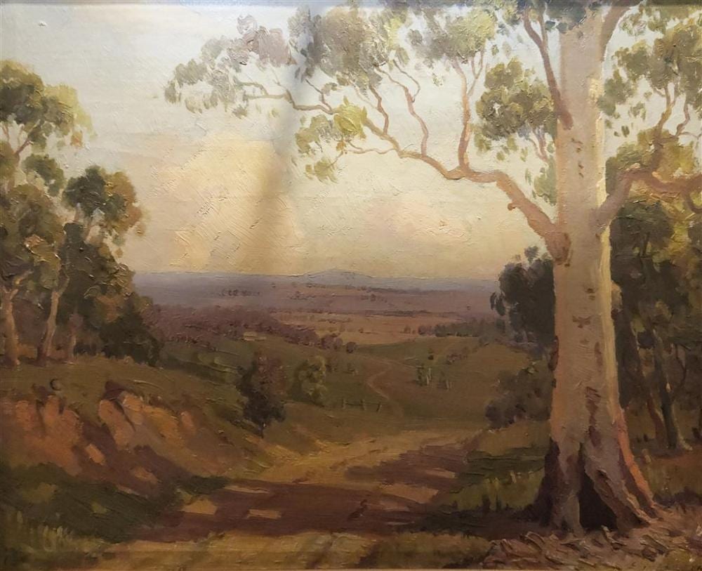 erik langker 1898 1982 australian landscape oil on canvas signed lower right 42 5 x 53cm framed 62 x 72cm provenance tre · Raffan Kelaher & Thomas · 2025-10-01 Erik Langker comparable auction result: erik langker 1898 1982 australian landscape oil on canvas signed lower right 42 5 x 53cm framed 62 x 72cm provenance tre