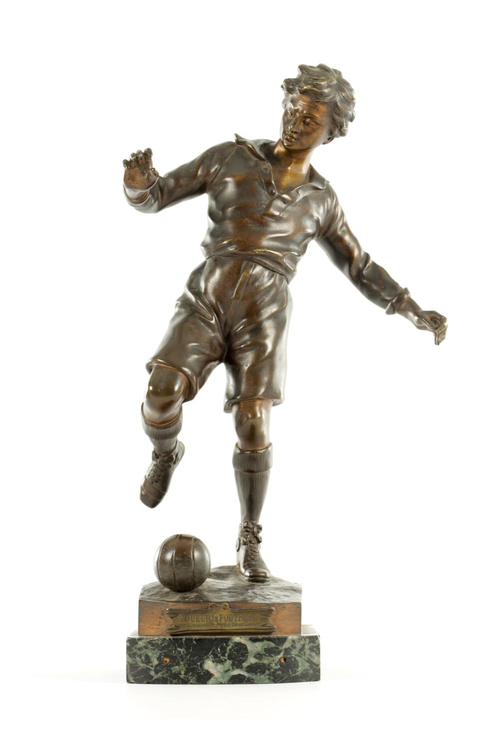 Sylvain Kinsburger comparable auction result: sylvain kinsburger 1855 1935 a late 19th century bronze of a footballer