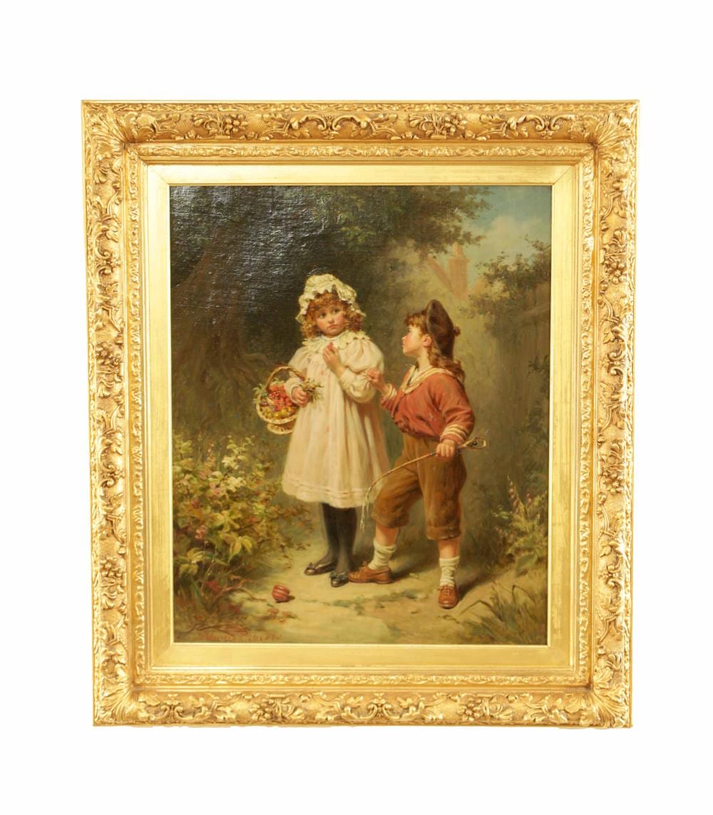 Edwin Roberts comparable auction result: edwin roberts 1840 1917 a late 19th early 20th century oil on canvas children in wooded landscape