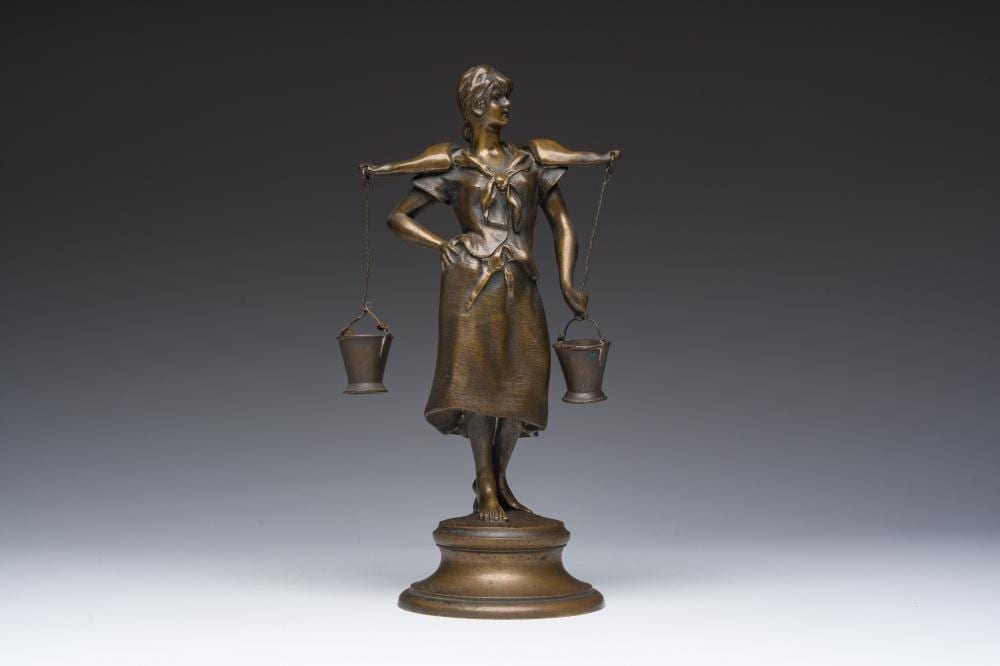 Alphonse-Henri Nelson comparable auction result: alphonse henri nelson 1854 1919 the water maiden patinated bronze marked cie des bronzes de bruxelles