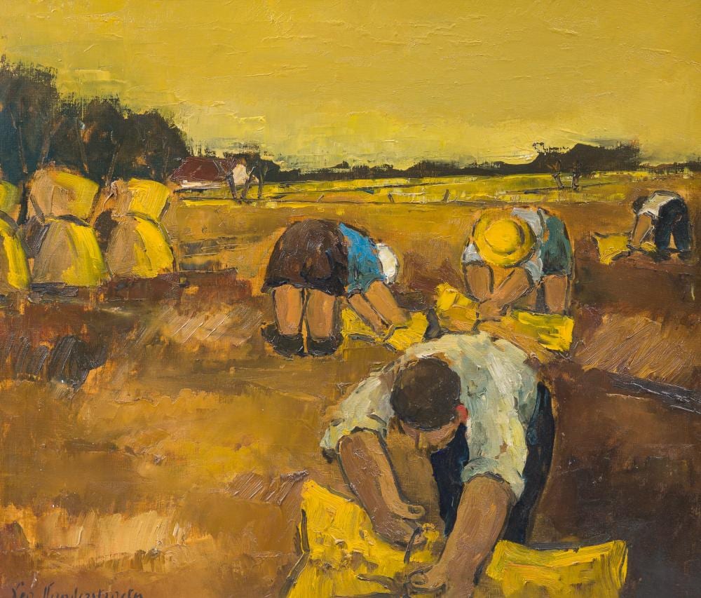 Lea Vanderstraeten comparable auction result: lea vanderstraeten 1929 harvesting the grain oil on canvas