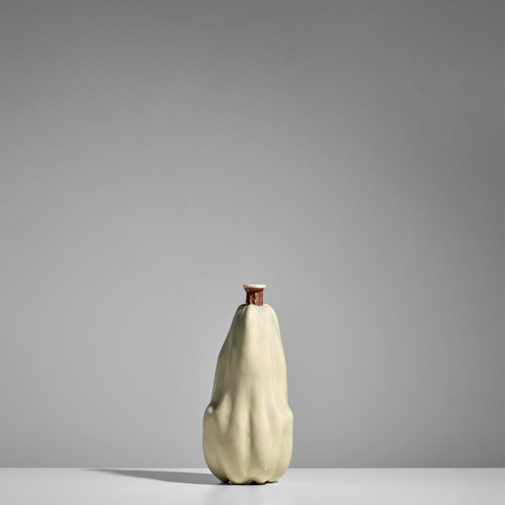 Taxile Doat comparable auction result: taxile doat 1851 1939 gourd vasecirca 1901 glazed porcelain glaze mark doat and seven pink applied dots to baseheight 7 1 2in 19cm diameter 3 1 4in 8cm