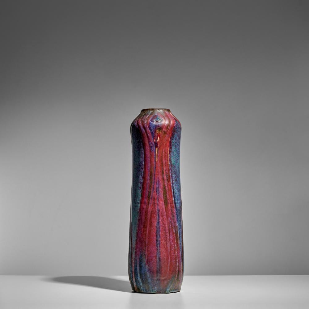 Raoul Lachenal comparable auction result: raoul lachenal 1885 1956 peacock vasecirca 1905glazed stoneware incised artist s monogram rl lachenal and unique height 17 3 4in 45cm diameter 5 1 2in 14cm