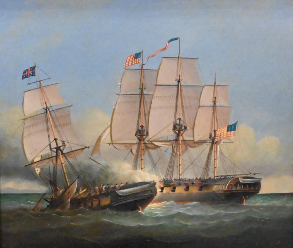 Brian Coole comparable auction result: brian coole british american b 1939 the sinking of the hms peacock by the uss hornet naval battle seascape oil on board signed lower right brian coole titled verso 12 x 14