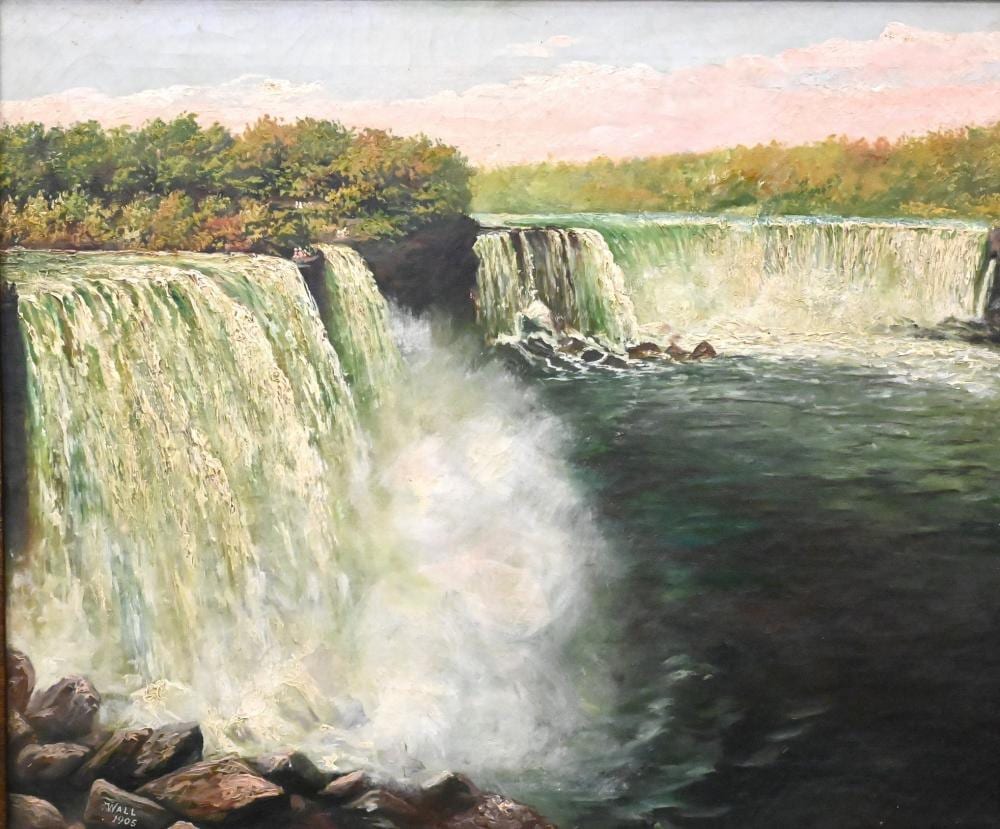Alfred Bryan Wall comparable auction result: alfred bryan wall american 1861 1935 niagara falls 1905 oil on canvas signed and dated lower left wall 1905 19 x 24