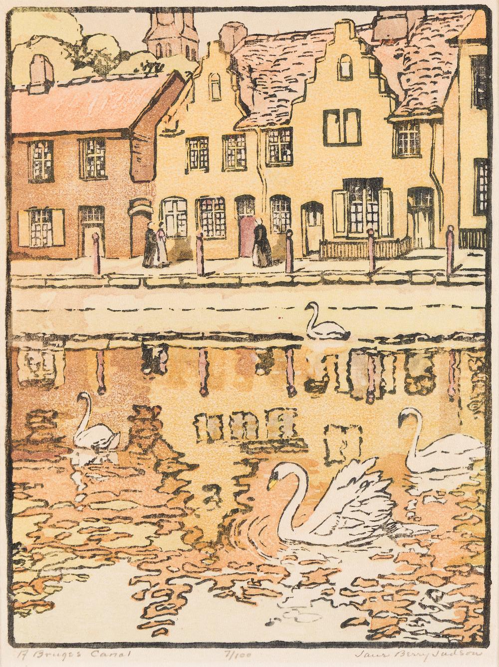 jane berry judson 1865 1935 a bruges canal · Swann Auction Galleries · 2025-10-30 Jane Berry Judson comparable auction result: jane berry judson 1865 1935 a bruges canal