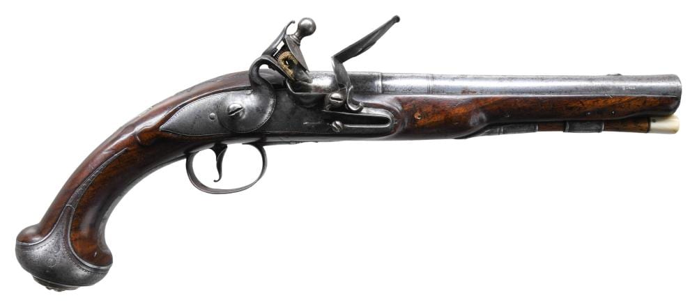 barbar london silver mounted flintlock pistol · Poulin Antiques & Auctions · 2025-11-02 Barbara Morgan comparable auction result: barbar london silver mounted flintlock pistol