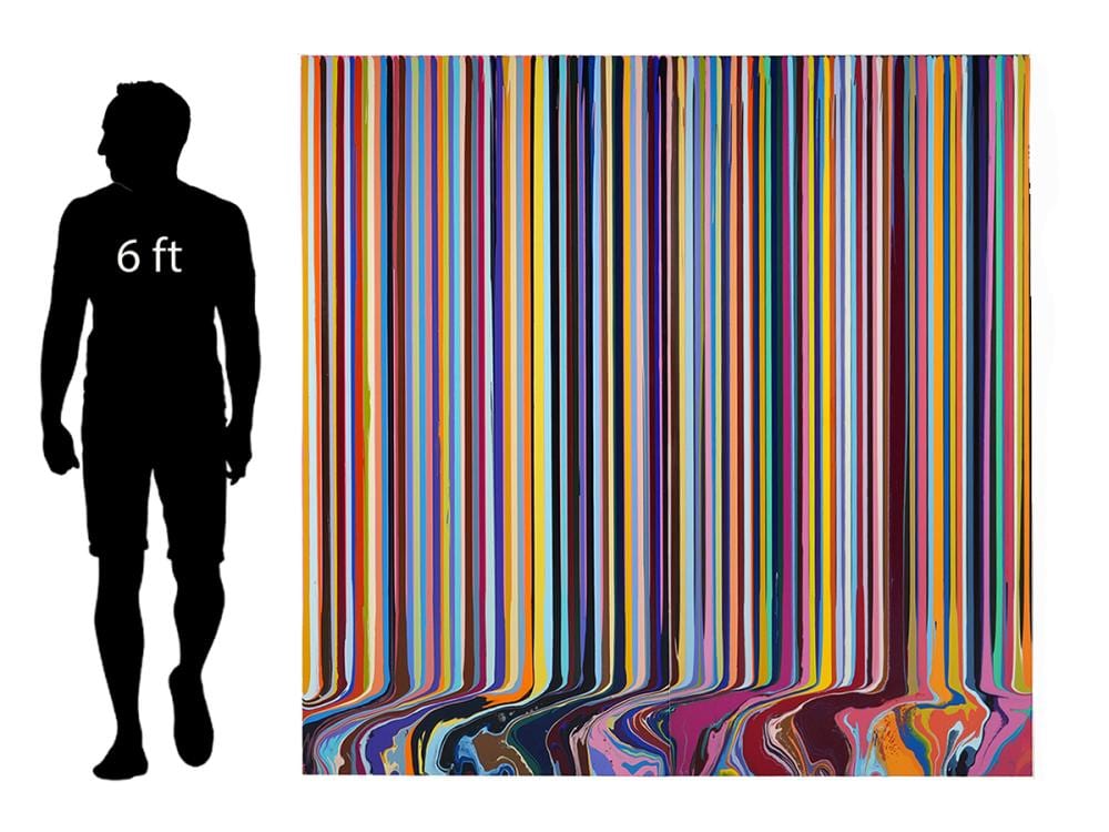 Ian Davenport comparable auction result: ian davenport colourcade pink and black