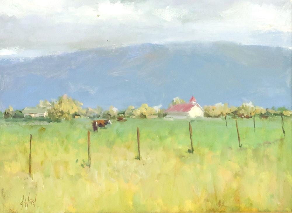 Don Ward comparable auction result: don ward b 1947 painting grazing cattle 12 x 16