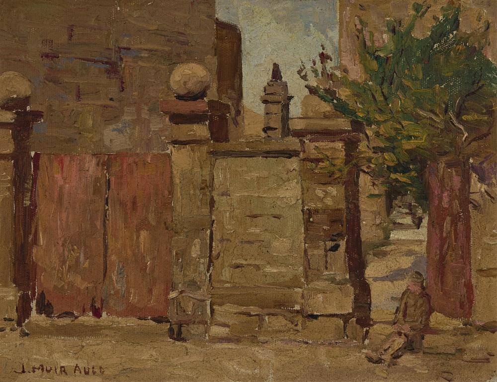 James Muir Auld comparable auction result: james muir auld 1879 1942 untitled figure in streetscape most likely darlinghurst sydney oil on board 23 5 x 30 5cm frame 37 x 44 5cm