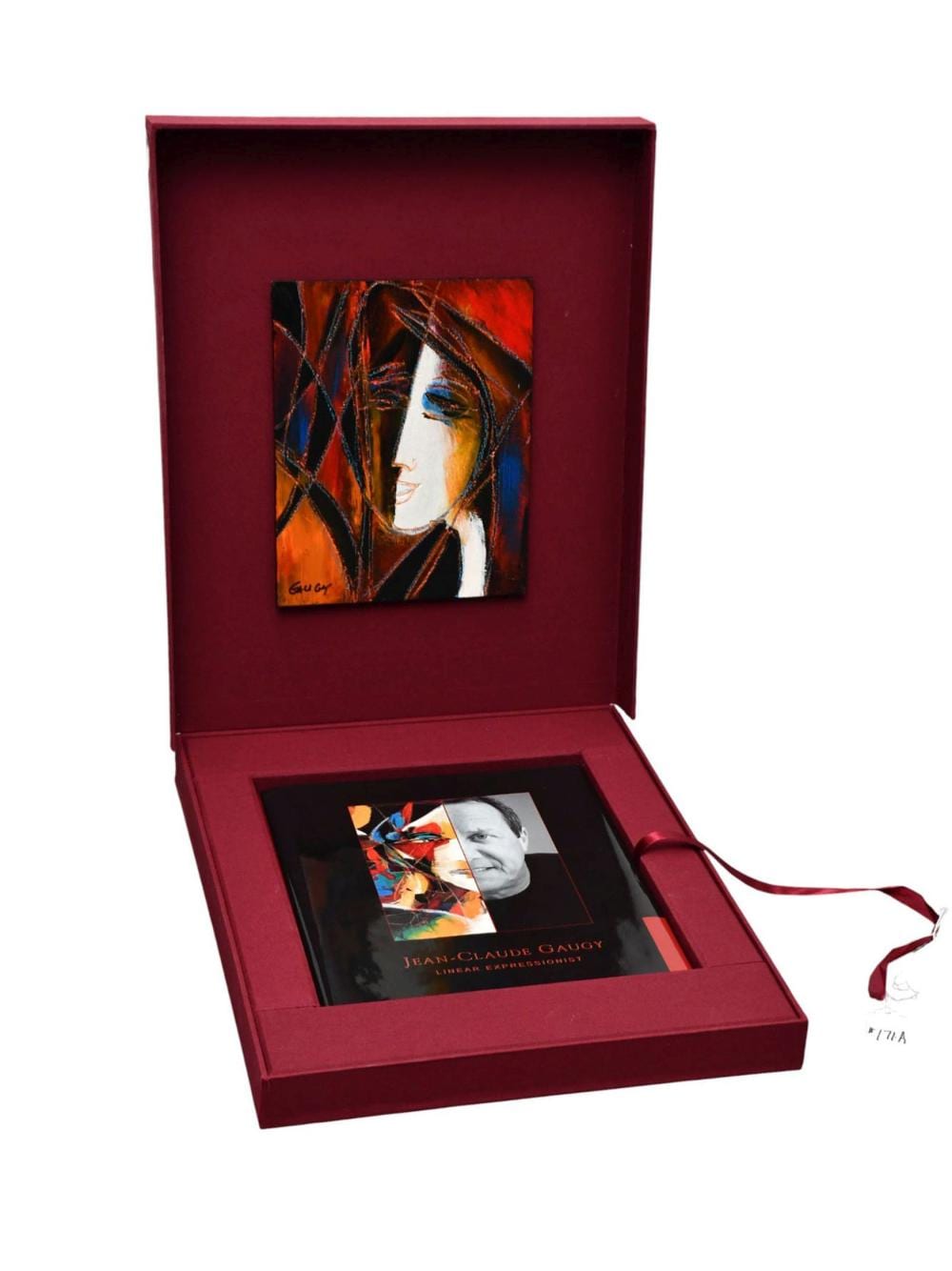 Jean-Claude Gaugy comparable auction result: jean claude gaugy portfolio book hand signed also contains a 10 x 8 inch oil on panel portrait painting overall 18 3 4 x 14 3 4 inches