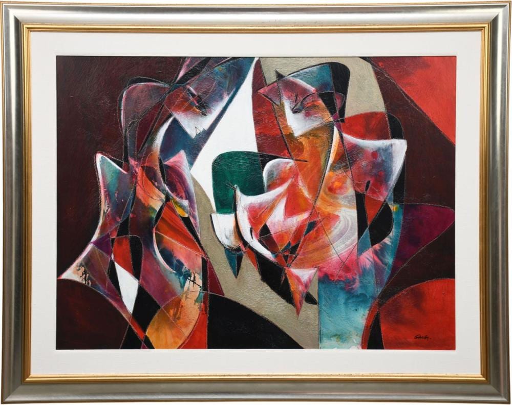 Jean-Claude Gaugy comparable auction result: jean claude gaugy born 1944 large oil on board two ladies with a bird painting size approximately 36 x 48 inches signed lower right overall frame size 48 x 60 inches
