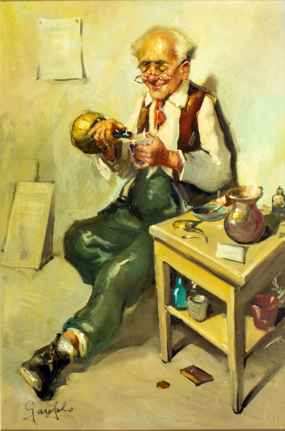 Garofalo comparable auction result: garofalo italy 20c oil painting