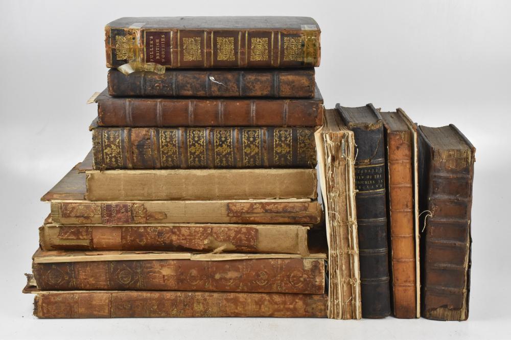 COKE (EDWARD), THE FIRST PART OF THE INSTITUTES OF THE LAWES OF ENGLAND, vol I only, engraved title, London, 1628; DUGDALE (WILLIAM), A SHORT VIEW OF THE LATE TROUBLES IN ENGLAND, engraved device to title page and portrait frontis, Oxford, Moses Pitt sold by Adam Partridge Auctioneers, lot 42 — auction record photograph