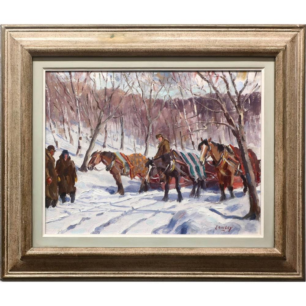 john douglas lawley canadian 1906 1971 untitled cab horses and figures in winter · Waddington's · 2025-10-02 John Douglas Lawley comparable auction result: john douglas lawley canadian 1906 1971 untitled cab horses and figures in winter